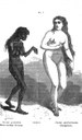 Femme sauvage et femme civilisé in A. Debay, "Histoire naturelle de l'homme et de la femme", 1858