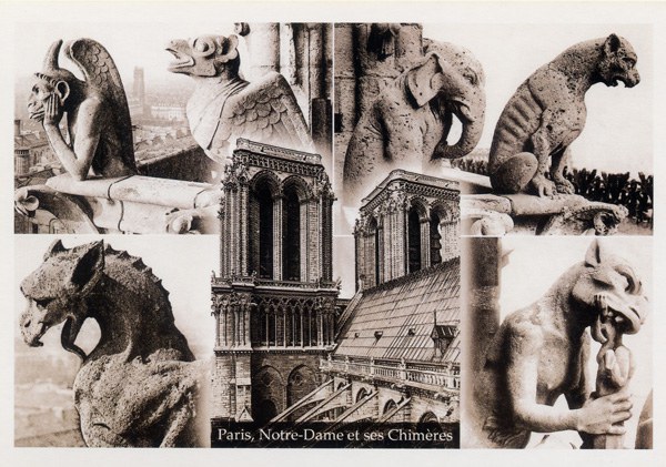 Carte postale: les Gargouilles de Notre-Dame de Paris